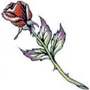 Temporary Tattoos (tm) - Stock, Non Toxic, Hypoallergenic 2" X 2" Long Stem Rose Tattoo Is Fda Certified