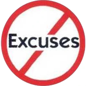 Temporary Tattoos (tm) - Stock, Non Toxic, Hypoallergenic, 2" X 2" No Excuses Sign Tattoo
