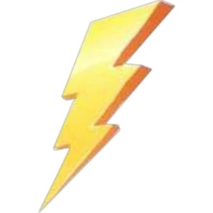 Temporary Tattoos (tm) - Stock, Non Toxic, Hypoallergenic 2" X 2" Bolt Of Lightning Tattoo Is Fda Certified