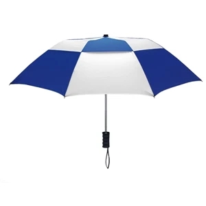 The Zephyr - Vented Automatic Open Umbrella With A Black Rubber Spray Grip Handle, 43" Arc