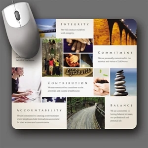 Peel & Place (r) - 7.5"x8.5"x.015"-ultra Thin, Hard Surface Mouse Pad-5-day; Rush: 24 Hour,1,2,or 3-day