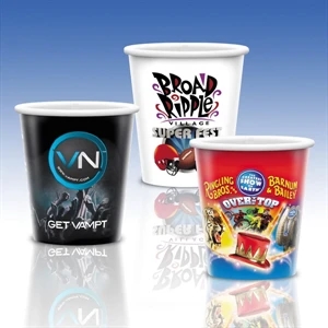 Reusable White Plastic Cup-9 Oz.-full Color- 5-day Std; Rush: 2,3,or 4-day