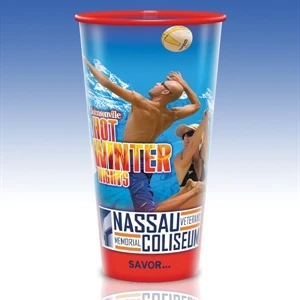 Reusable Clear Plastic Cup-32 Oz.-full Color- 5-day Std; Rush: 2,3,or 4-day