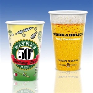 Reusable White Plastic Cup-16 Oz.-full Color- 5-day Std; Rush: 2,3,or 4-day