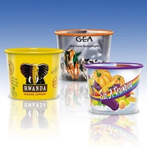 8 Oz.-reusable Clear Plastic Container-full Color- Promotional Container