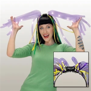 Mesh Purple Noodles, Ribbons Lit Up, Leds Attached To Imprinted Headband, 60 Day