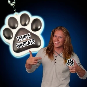 Paw Print Charm With Logo Imprint With 3 Light Settings And Beaded Necklace, 5 Day