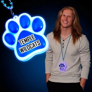 Paw Print Charm With Logo Imprint With 3 Light Settings And Beaded Necklace, 5 Day