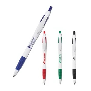 Sidekick Designer Series - Trendy Slim, Contoured Design Ballpoint Pen White White Barrel