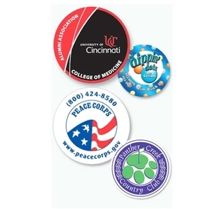 Magnet - Round - Full Color. Digital Four Color Process Print; Size 2.75" Diameter