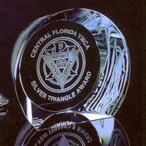 Optimaxx - A Wide Deeply Tapered Bevel Encircles This Very Dramatic Award- Clearance/closeout