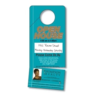 Door Hanger - 3.5 X 8 Extra-thick Laminated With Slit And Detachable Business Card