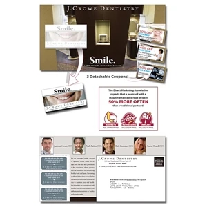 Magna-peel (tm) - Postcard (10.5 X 5.5) With 3 Perforated Coupons And Business Card Magnet