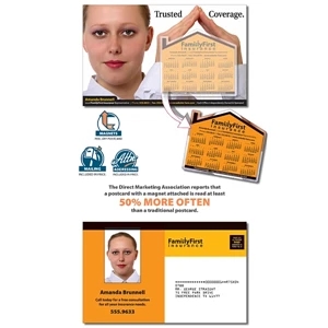 Magna-peel (tm) - Postcard (8.5 X 5.25) With 4 X 3.5 House Shape Magnet