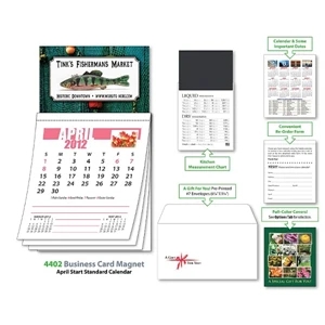 Magna-cal (tm) - Business Card Magnet Calendar - Apr. 2013. Available To Ship 2/15/13 To 5/14/13