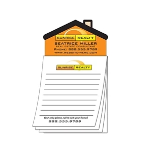 Magna-pad (tm) - Custom - 3.5 X 6.25 25-sheet Pad With House Shape Magnet