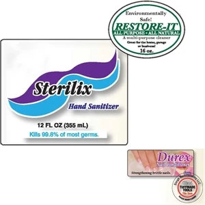 Flexography - 1 - 3.75 Sq. Inches - Circle - Flexo Printed Roll Of Clear Polypropylene Or White Bopp Labels