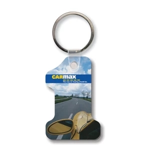 Sof-color (tm) Economy - Key Tag - Number One - Full Color. Flexible Durable, Digital 4-color Process Print