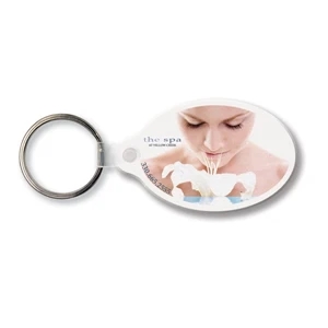 Sof-color (tm) Economy - Key Tag - Oval With Tab - Full Color. Durable, Digital 4-color Process Print