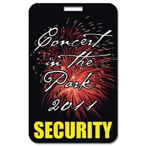 Polyspectrum (tm) - Laminated Card Stock Badge - Rectangle - Full Color. Digital 4-color Process Print