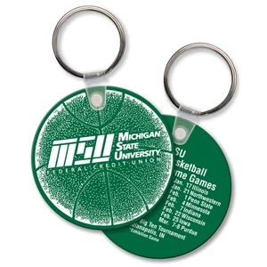 Sof-touch (tm) - Key Tag - Round - Spot Color. Flexible; 17 Product Colors; Screen Print; Made In Usa