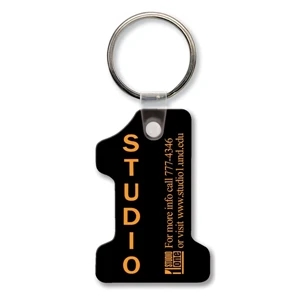 Sof-touch (tm) - Key Tag - Number One - Spot Color. Flexible; 17 Product Colors; Screen Print