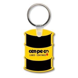 Sof-touch (tm) - Key Tag - Drum - Spot Color. Flexible; 17 Product Colors; Spot Color Screen Print