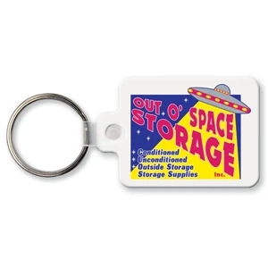 Sof-touch (tm) - Key Tag - Med. Rectangle - Spot Color. Flexible; 17 Product Colors; Screen Print