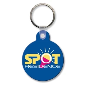 Sof-touch (tm) - Key Tag - Round With Tab - Spot Color. Flexible; 17 Product Colors; Screen Print