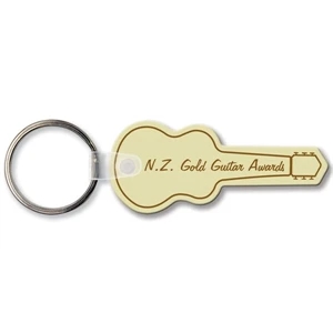 Sof-touch (tm) - Key Tag - Guitar - Spot Color. Flexible; 17 Product Colors; Spot Color Screen Print