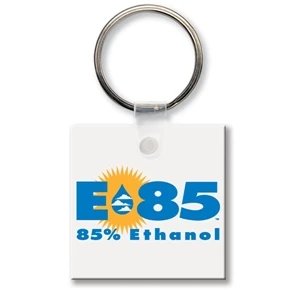 Sof-touch (tm) - Key Tag - Small Square - Spot Color. Flexible; 17 Product Colors; Spot Color Screen