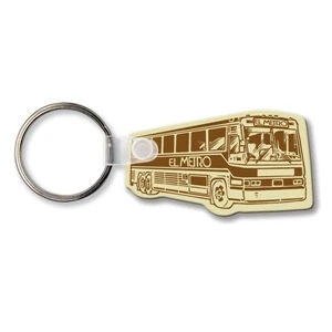 Sof-touch (tm) - Key Tag - Bus - Spot Color. Flexible; 17 Product Colors; Screen Print