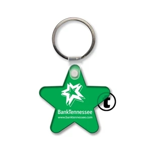 Sof-touch (tm) - Key Tag - Star - Spot Color. Flexible; 17 Product Colors; Spot Color Screen Print