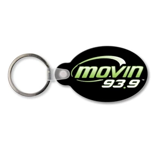 Sof-touch (tm) - Key Tag - Oval With Tab - Spot Color. Flexible; 17 Product Colors; Screen Print
