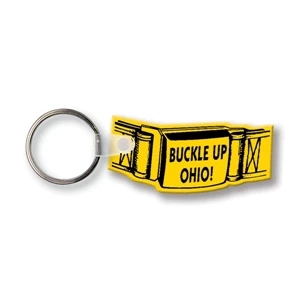 Sof-touch (tm) - Key Tag - Safety Belt - Spot Color. Flexible; 17 Product Colors; Screen Print