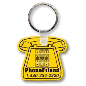Sof-touch (tm) - Key Tag - Phone - Spot Color. Flexible; 17 Product Colors; Spot Color Screen Print