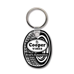 Sof-touch (tm) - Key Tag - Tire - Spot Color. Flexible; 17 Product Colors; Spot Color Screen Print