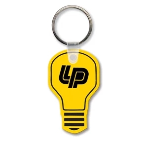 Sof-touch (tm) - Key Tag - Light Bulb - Spot Color. Flexible; 17 Product Colors; Screen Print