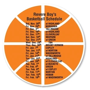 Magnet 20 Mil - Basketball - Full Color. Digital Four Color Process Print
