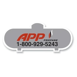 20 Mil - Magnet Propane Tank. Digital Four Color Process Print; Stock 20 Mil; 30 & 50 Mil