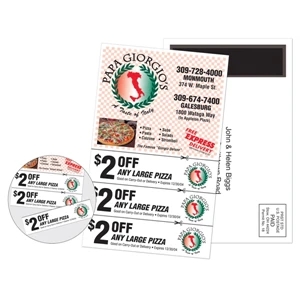 Stick-ups Polyspectrum (tm) - Magnetic Stick-up Card - Coupon. Digital 4-color Process Print; Size 4.25 X 6"