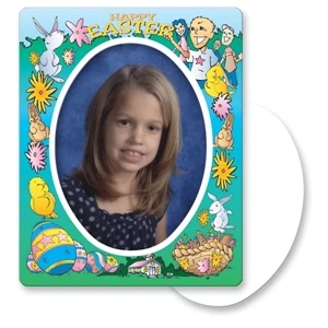 Magnet - Oval Center Easter Picture Frame - Full Color