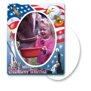Magnet 30 Mil - Oval Center Patriot Frame - Full Color