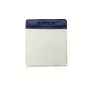 Vinyl Badge Holder With Color Strip 3 3/4" X 3 1/8" - Vertical With Slot