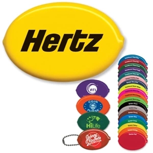 Quikoin (r) Sof-touch (tm) - Coin Holder - Oval. Spot Color Screen Print Guaranteed Permanent