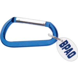 Carabiner Key Chain With Oval Disc, Five Assorted Colors, 3 1/4" X 1 5/16" X 5/16"