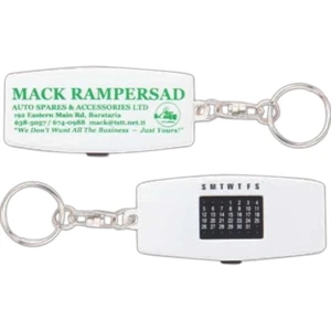 Key Chain With Perpetual Calendar In A Plastic Case, 2 7/8" X 1 1/4" X 5/16"