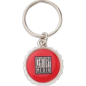 Nickel Plated Die Cast Bottle Cap Key Tag With Large Split Ring To Hold Keys