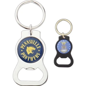 Gold - Metal Bottle Opener Key Holder With Large Split Ring, 2 5/16" X 1 7/16" X 1/16"