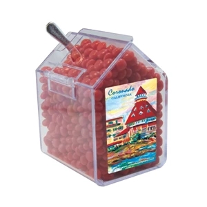 Food Gifts Superstore - Candy Bin With Red Hot Candy. Cinnamon Red Hot Candy In House Shaped Dispenser